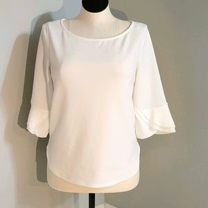 Green Envelope, Ivory, Stretchy, Career Blouse